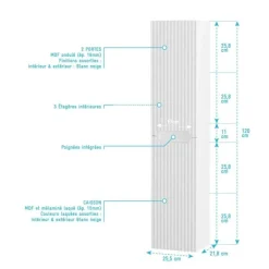 Colonne à suspendre Emilien blanche 120 cm AURLANE