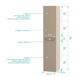 Colonne à suspendre Emilien marron glacé 120 cm AURLANE