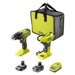 Combo 2 outils perceuse-visseuse + compresseur RYOBI
