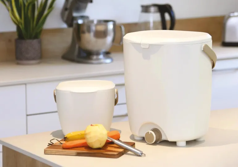Composteur de cuisine Bokashi Pure 15L beige + activateur