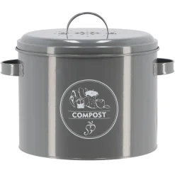 Composteur en métal anthracite 27x23,2x21,3 cm