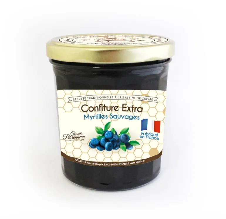 Confiture de myrtilles sauvages 375g