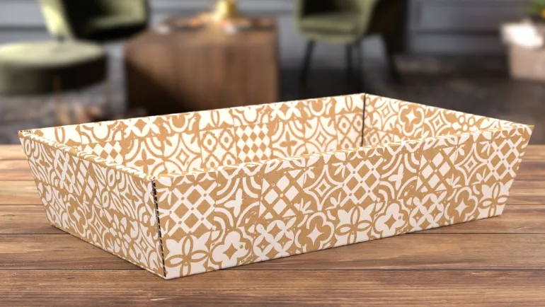 Corbeille kraft 34x21x07,3 cm blanc
