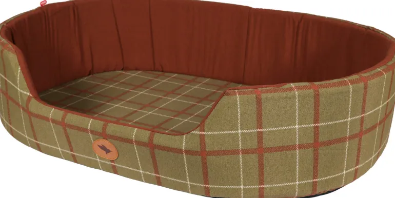 Corbeille chien Classic Confort Highland T60 kaki/rouille