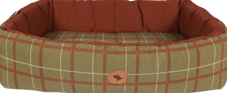 Corbeille chien Cosy Confort Highland T45 kaki/rouille