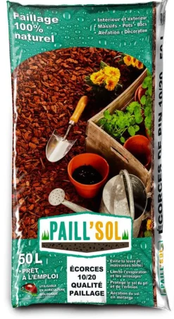 Écorces de pin maritime pour paillage 10/20 UAB 50L