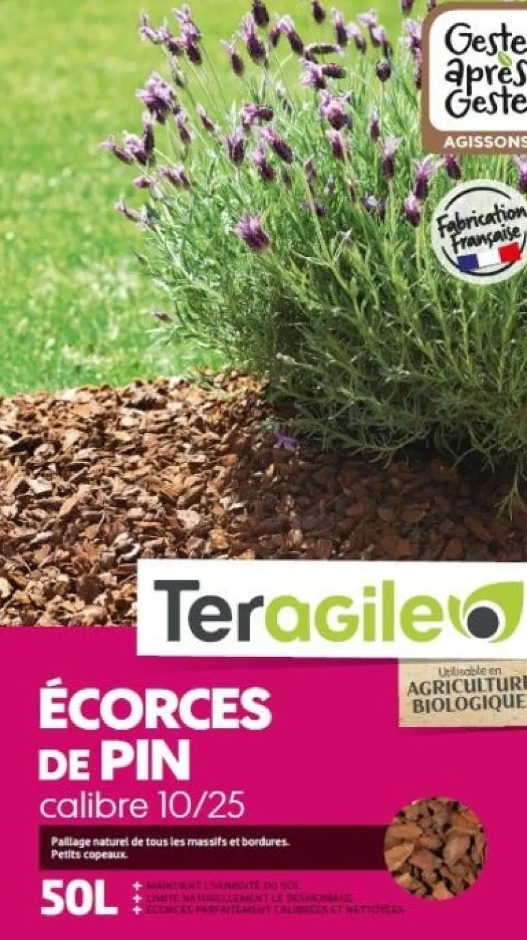 Écorces de pin maritime 10/25mm 50L TERAGILE