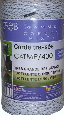 Cordon tressé mixte Ø3,3mm 400m utilisation intense CREB
