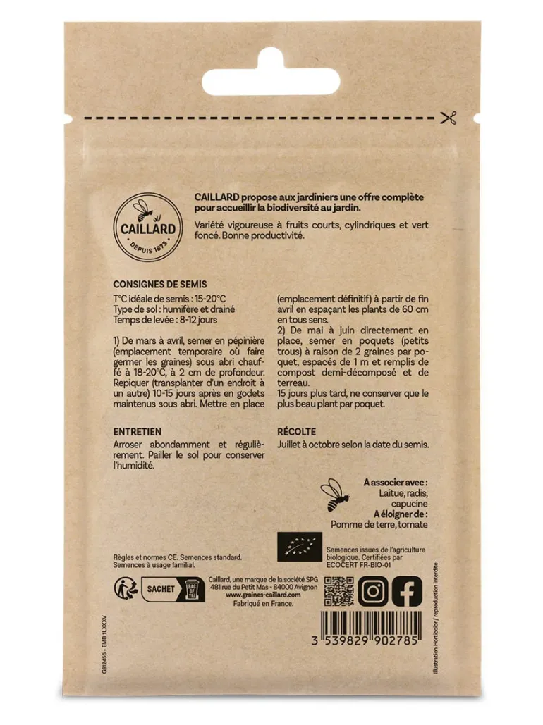 Cornichon Vert petit de Paris Bio 1,5g CAILLARD