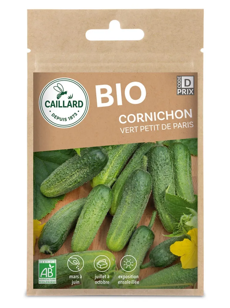 Cornichon Vert petit de Paris Bio 1,5g CAILLARD