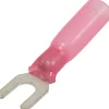Cosse à fourche isolée thermorétractable rouge M4 (x10)