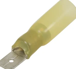 Cosse plate mâle isolée thermo jaune 6,3x0,8mm (x10)
