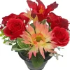 Coupe funéraire de roses, de lys et de gerberas H 30 Ø 25 cm