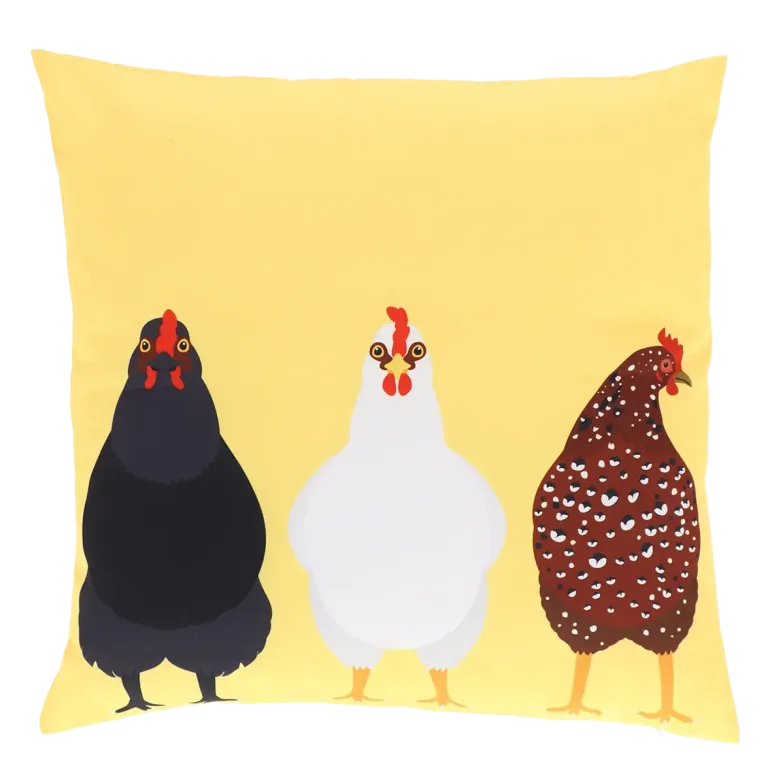 Coussin d'extérieur motif poules