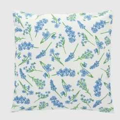 Coussin extérieur fleurs bleues