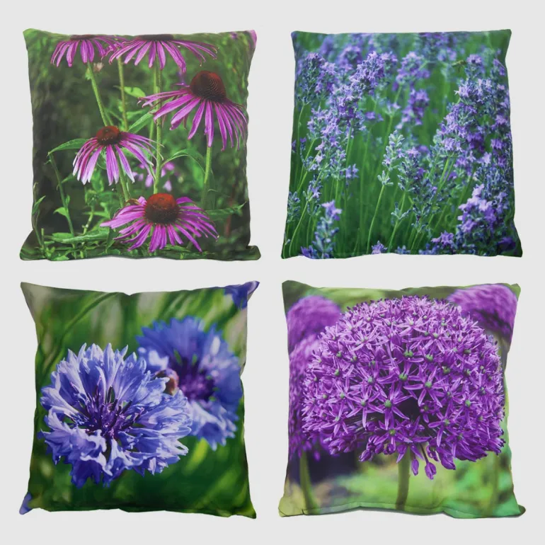 Coussin extérieur floral S 40x40x13 cm - Vendu à l'unité