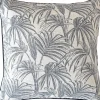 Coussin imprimé palmes 40x40 cm noir