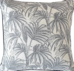 Coussin imprimé palmes 40x40 cm noir