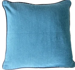 Coussin uni 45x45 cm bleu canard