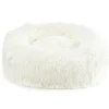 Coussin rond en fourrure crème Ø76 cm
