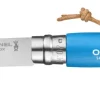 Couteau fermant Vri baroudeur n°7 bleu cyan avec lien OPINEL