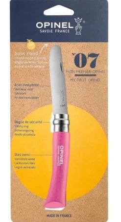 Couteau fermant à bout rond n°07 Mon Premier fuchsia OPINEL