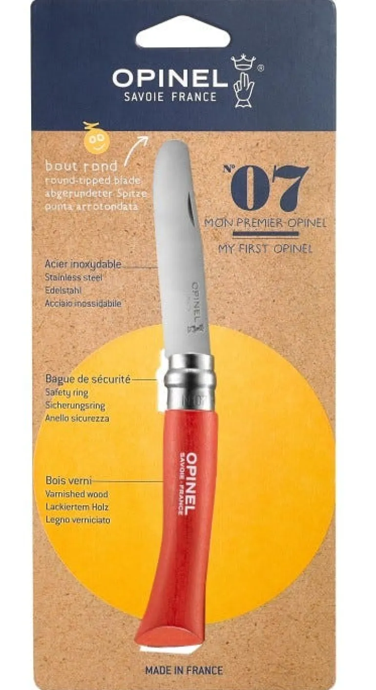 Couteau fermant à bout rond n°07 Mon Premier rouge OPINEL