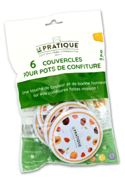6 couvercles pour pots de confiture Ø82mm LE PRATIQUE