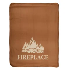 Couverture de jardin motif Fireplace 152x196 cm marron