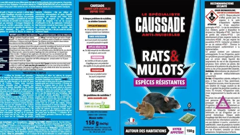 Céréales contre rats et mulots résistants 150g CAUSSADE