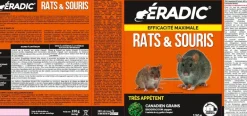 Céréales forte Infestation pour rats et souris 150g ERADIC