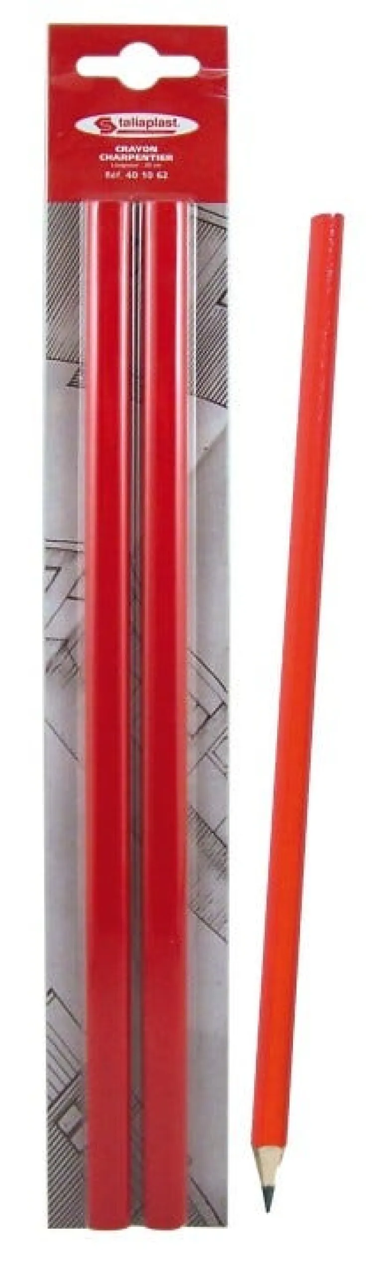 Crayon de charpentier rouge 30cm (x2)