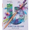 Crayons d'aquarelle, boîte métallique de 12