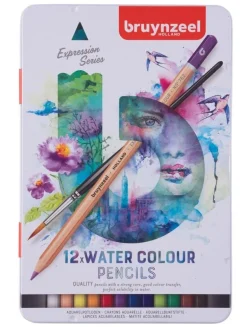 Crayons d'aquarelle, boîte métallique de 12