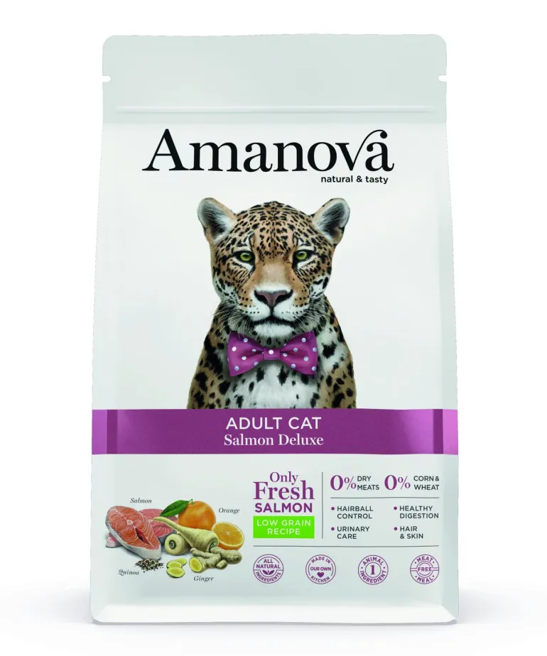 Croquette chat adulte goût saumon 6 kg AMANOVA
