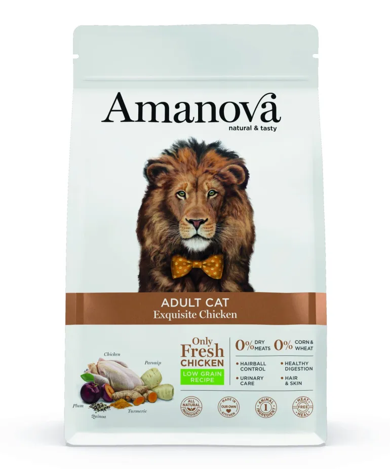 Croquettes chat adulte goût poulet 6 kg AMANOVA