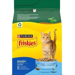 Croquettes chat adulte stérilisé Saumon-Légumes 3kg FRISKIES