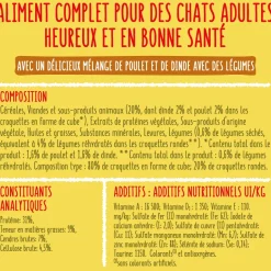 Croquettes chat adulte stérilisé Dinde-Poulet-Légumes 1,5kg