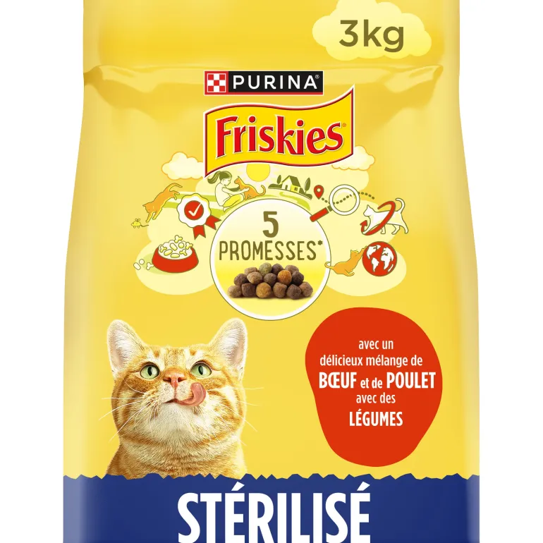Croquettes chat adulte stérilisé Boeuf-Poulet-Légumes 3 kg