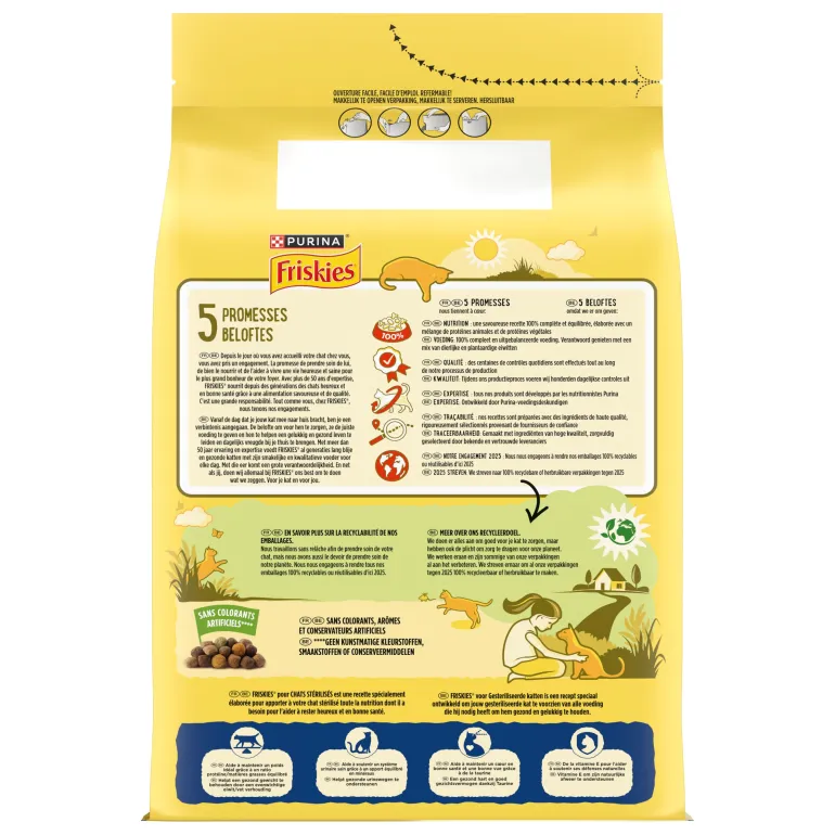 Croquettes chat adulte stérilisé Boeuf-Poulet-Légumes 3 kg