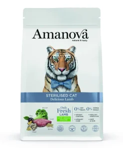 Croquettes chat stérilisé goût agneau 4 kg AMANOVA