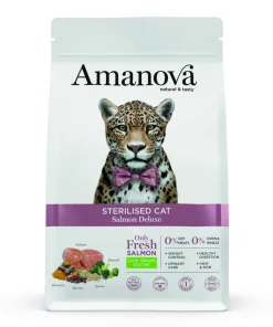 Croquettes chat stérilisé goût saumon 6 kg AMANOVA