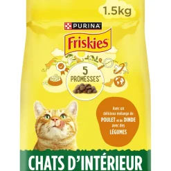 Croquettes pour chat d'intérieur Poulet-Dinde-Légumes 1,5 kg