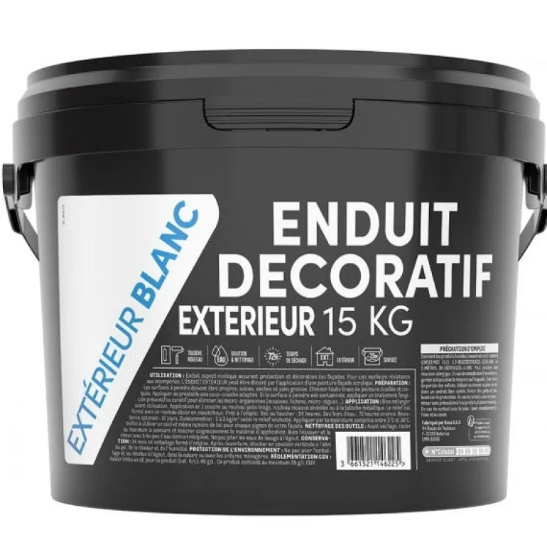 Crépi pour surfaces extérieures 15 kg blanc