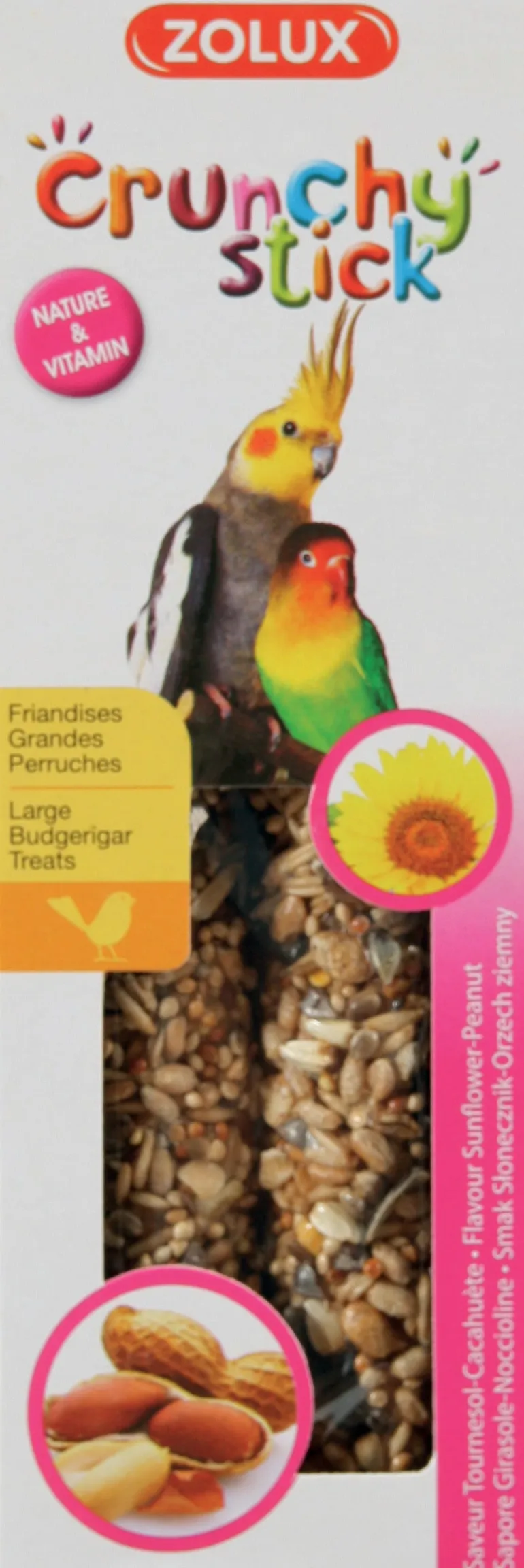 Crunchy stick grandes perruches tournesol/cacahuète 115g