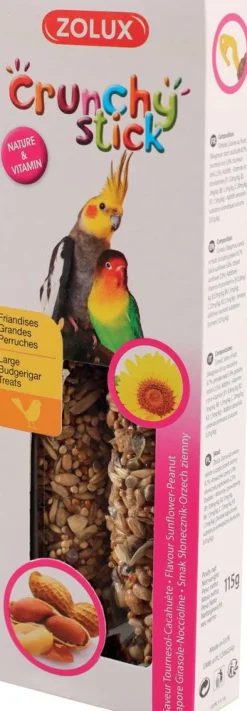 Crunchy stick grandes perruches tournesol/cacahuète 115g