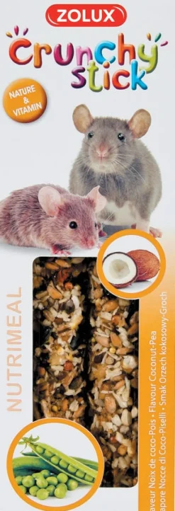 Crunchy stick rat/souris noix de coco/petits pois 115g