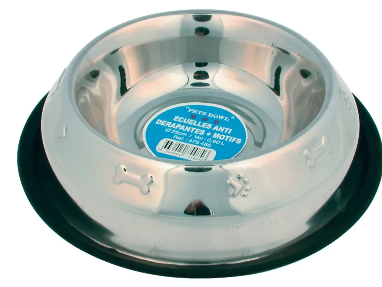 Écuelle inox ronde antidérapante Ø23cm 0,9L