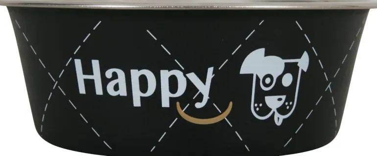 Écuelle pour chien Happy inox noir 0,8L ZOLUX