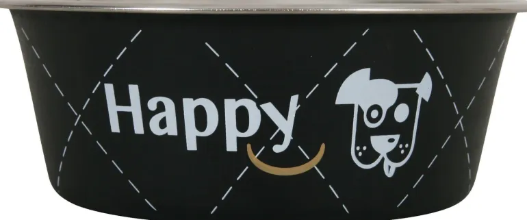Écuelle pour chien Happy inox noir 0,4L ZOLUX